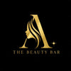 Logo of The Beauty Bar with a stylized letter 'A' and silhouette of a woman's head on a black background.